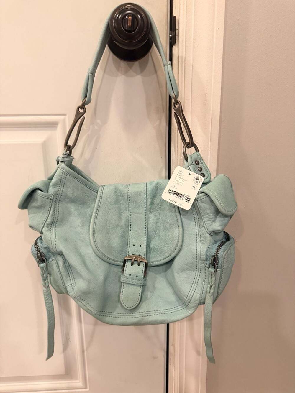 Free People baby Asher Tote Bag in Washed Sail Blue